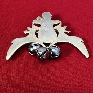 Vintage Gold Time Ultra Craft Snowman‎ Deer Brooch
